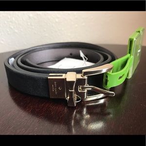 Reversible Kate Spade Black Suede And Silver Belt